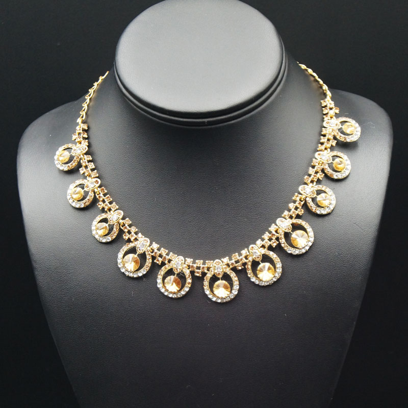 Juana- Gold /White Diamante Necklace Set - Gold | Indian Jewellery ...