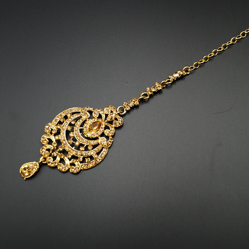 San Gold Diamante Stone Tikka - Gold