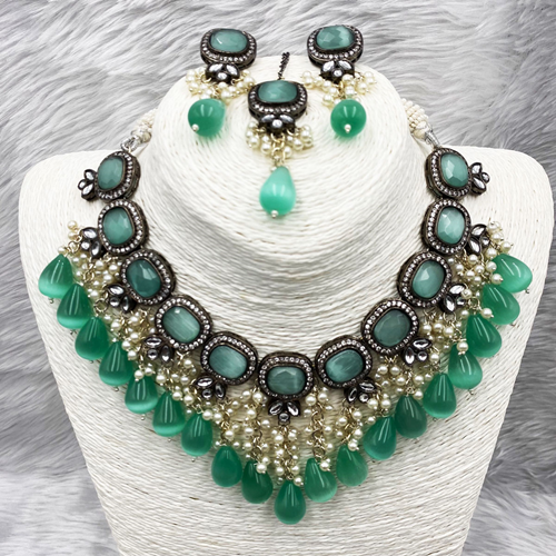 Kina Mint Necklace Set - Gun Metal