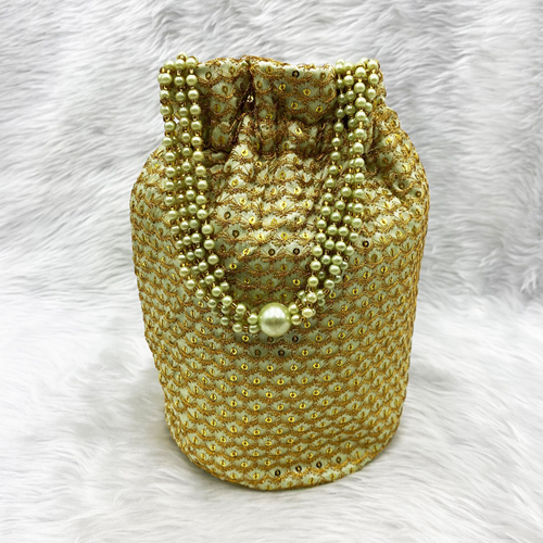 Moka Pista Potli Bag - Gold