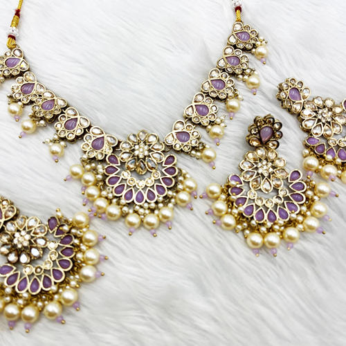 Vian Lilac Necklace Set - Antique Gold