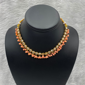 Yani Coral Necklace Set - Antique Gold