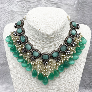 Kina Mint Necklace Set - Gun Metal