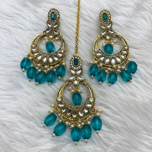 Kasi Peacock Kundan Necklace Set - Gold  