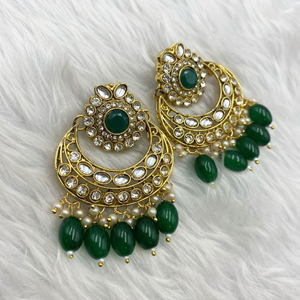 Sara Green Kundan Necklace Set - Gold  