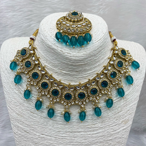 Sara Peacock Kundan Necklace Set - Gold 