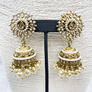 Raga - Pista Gold Polki Jhumka- Antique Gold