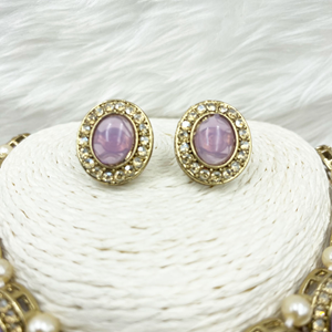 Eshti Lilac Choker Necklace Set - Gold