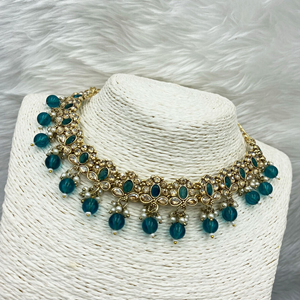 Avani Peacock Beads Necklace Set -Gold