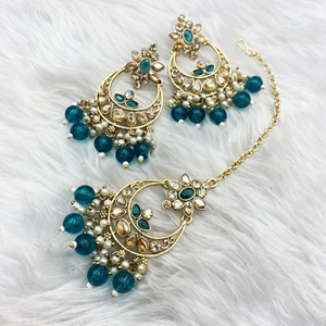 Avani Peacock Beads Necklace Set -Gold