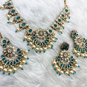 Vian Peacock Necklace Set - Antique Gold