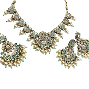 Vian Pista Necklace Set - Antique Gold