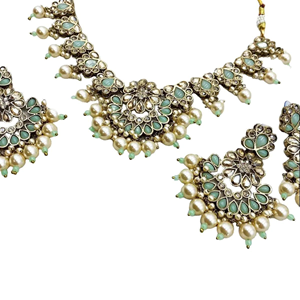 Vian Pista Necklace Set - Antique Gold