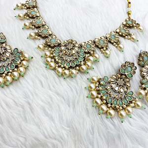 Vian Pista Necklace Set - Antique Gold