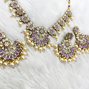 Vian Lilac Necklace Set - Antique Gold