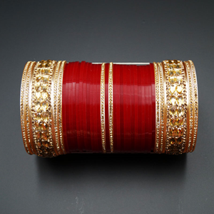 Jiu Bridal Choora Red - Gold