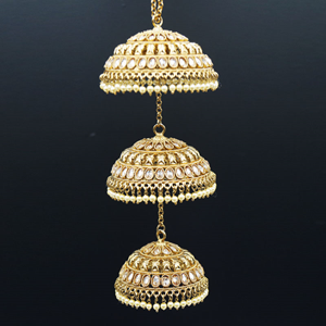 Aama Gold Polki Stone Kaleeray - Antique Gold